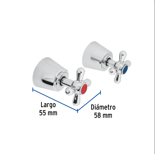 Jgo 2 piezas manerales grandes, cruceta, empotrar, Aqua