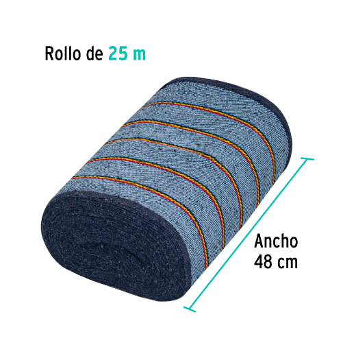 Jerga en rollo, 25 m, azul