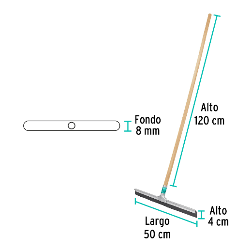 Jalador de plástico con base de aluminio, 50 cm