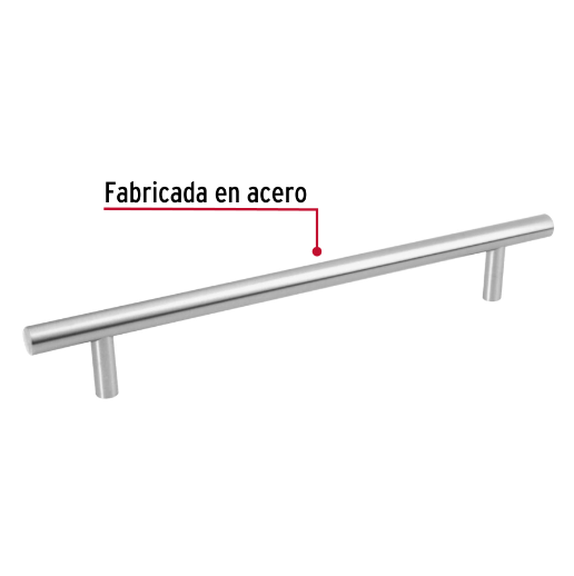 Jaladera, niquel satinado,Cilindro,192mm