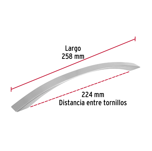Jaladera, niquel satinado, estilo Moderno, 224 mm