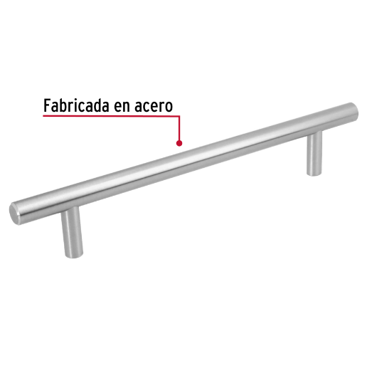 Jaladera, niquel satinado, estilo Cilindro, 160 mm