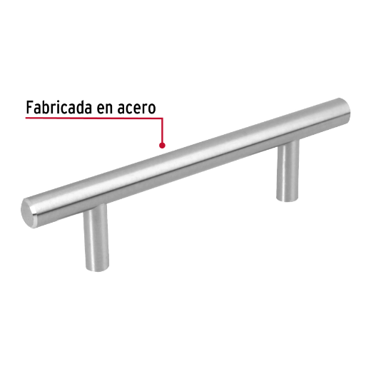 Jaladera, niquel satinado, estilo Cilindro