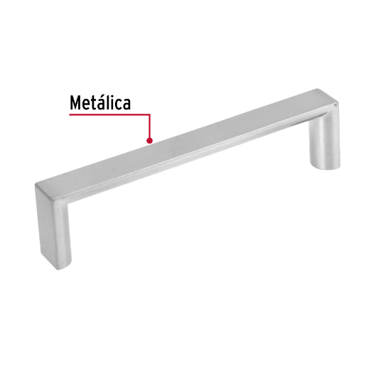 Jaladera, niquel satinado, estilo Andamio, 96 mm
