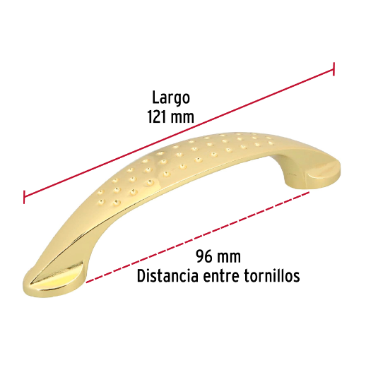 Jaladera, latón brillante, estilo Elipse, 96 mm
