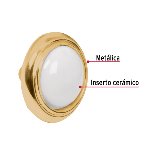 Jaladera, latón brillante, estilo Elipse, 64 mm.