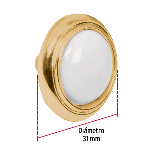 Jaladera, latón brillante, estilo Elipse, 64 mm.