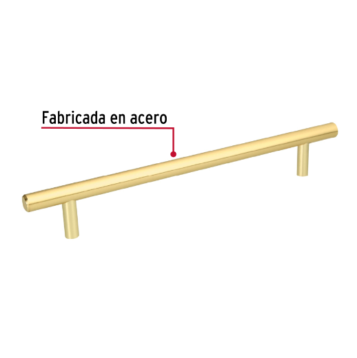 Jaladera, latón brillante, estilo Cilindro, 192 mm