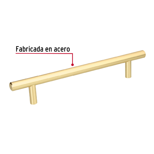 Jaladera, latón brillante, estilo Cilindro, 160 mm