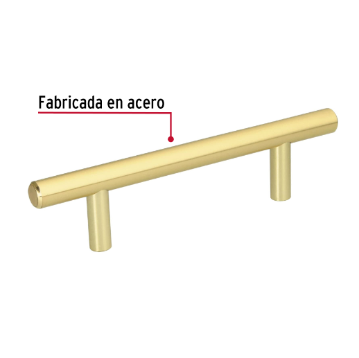 Jaladera, latón brillante, estilo Cilindro