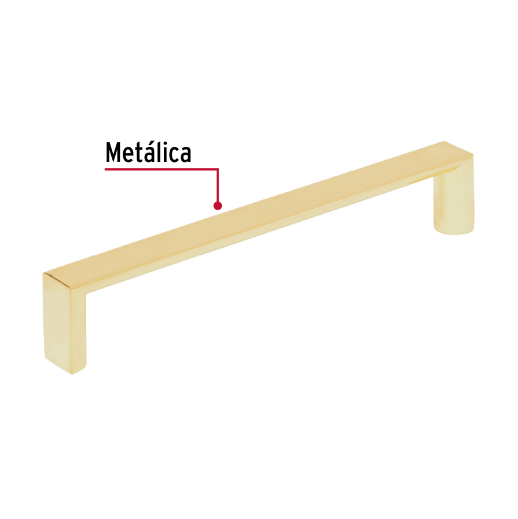 Jaladera, latón brillante, estilo Andamio, 128 mm
