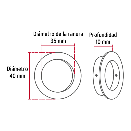 Jaladera de embutir latonada tipo dedal #3