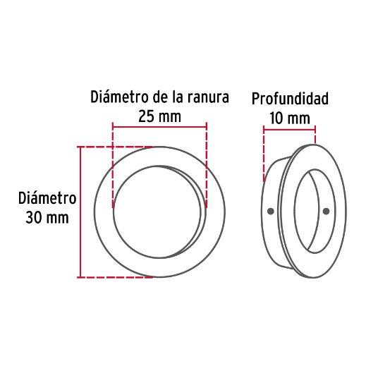 Jaladera de embutir latonada tipo dedal #2