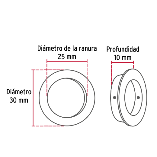 Jaladera de embutir cromada tipo dedal #2