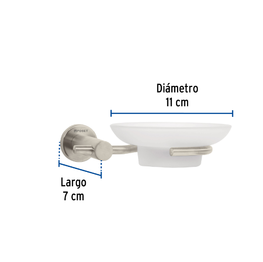 Jabonera con plato de vidrio, satinado, línea Element