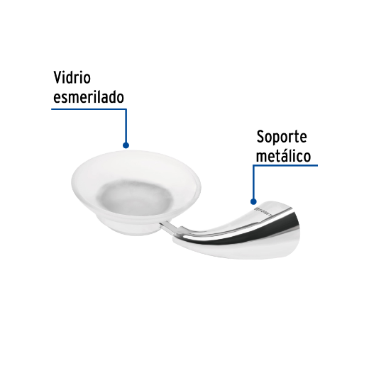 Jabonera con plato de vidrio, línea Aero