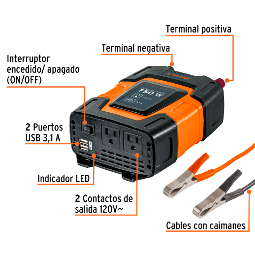 Inversor de corriente de 750 W