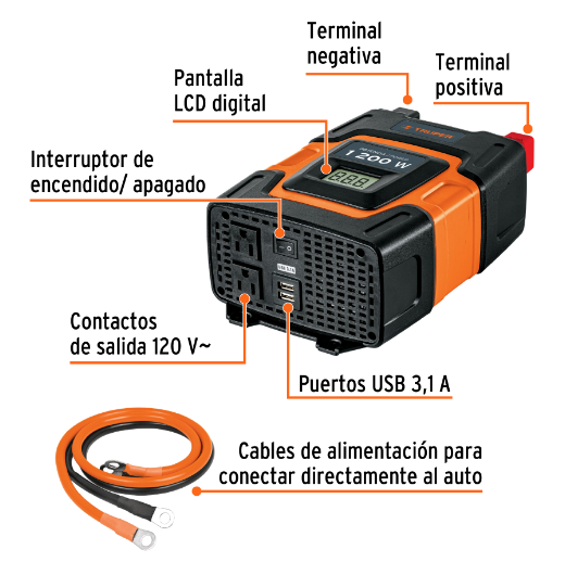 Inversor de corriente de 1200 W