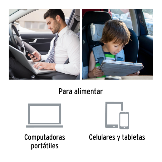 Inversor de corriente 120 W, tipo vaso