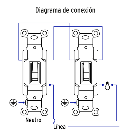Interruptor vertical, de 3 vías, línea Standard