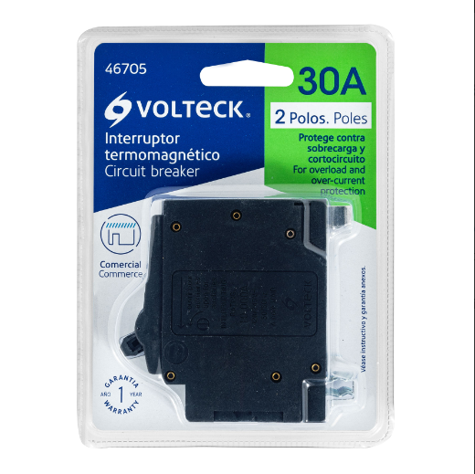 Interruptor termomagnético 2 polos 30 A, Volteck