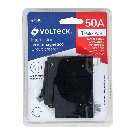 Interruptor termomagnético 1 polo 50 A, Volteck