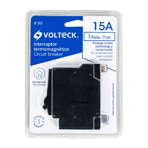 Interruptor termomagnético 1 polo 15 A, Volteck
