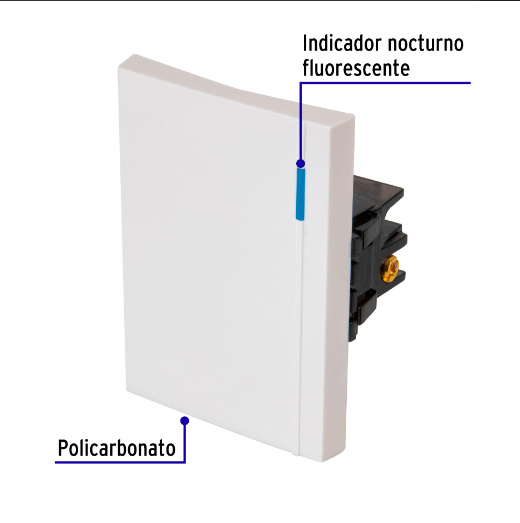 Interruptor sencillo 3 módulos, línea Española, color blanco