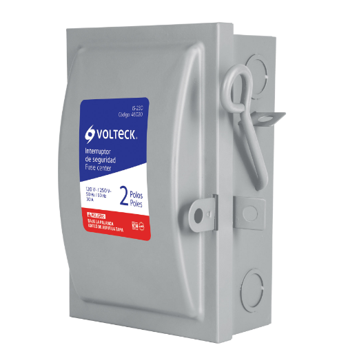 Interruptor de seguridad 2 polos, 30 A, Volteck