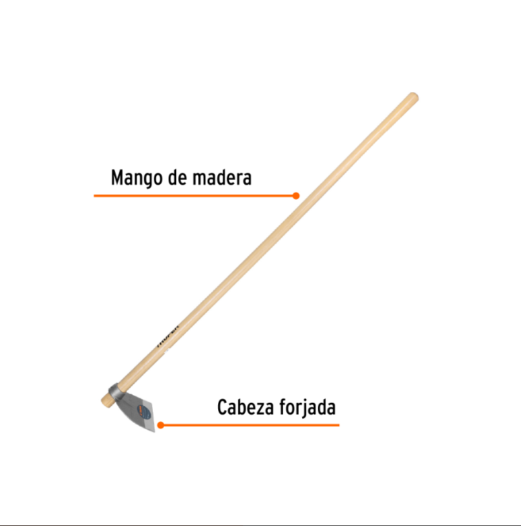 Azadón Lane No.0 de 1.6 lb con mango madera de 54', Truper