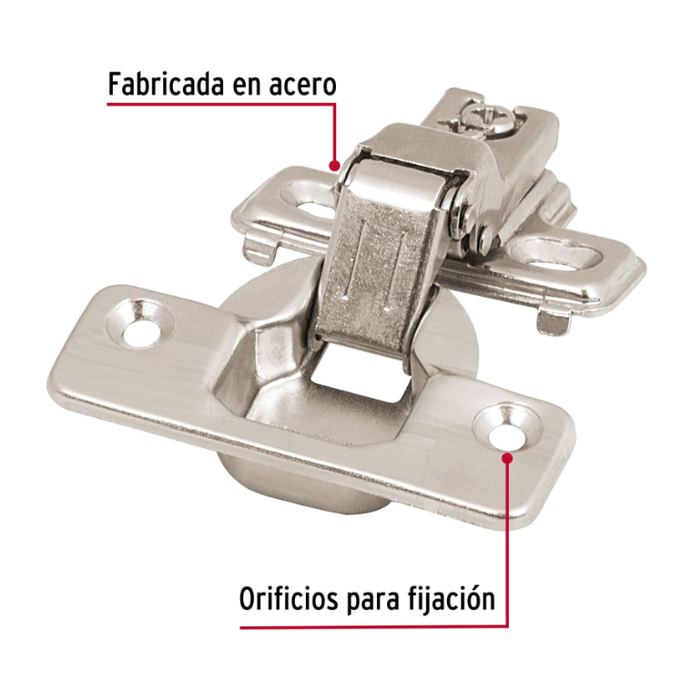 Bisagras bidimensional, brazo corto, bolsa 2 piezas