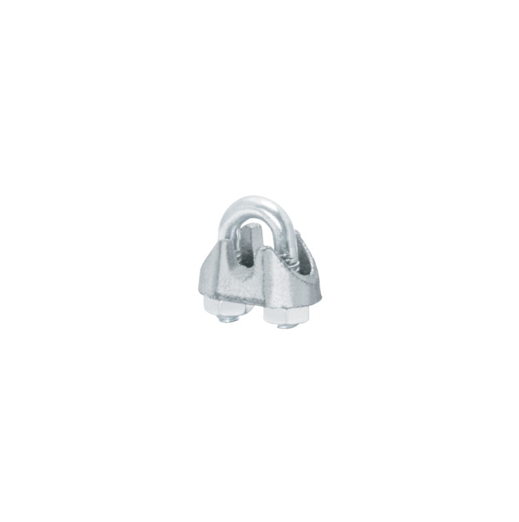 Bolsa con 100 nudos (perros) de hierro para cable de 1/8'