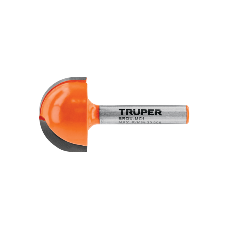 Broca para router, media caña, 1'