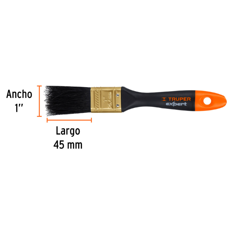 Brocha, mango de plástico, 1", Truper Expert