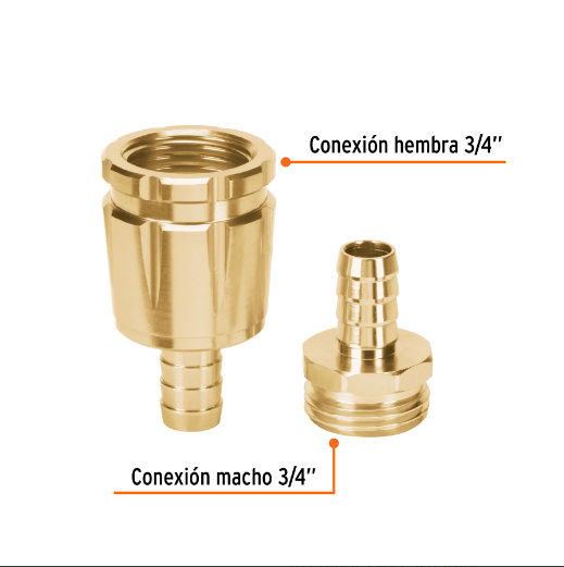 Juego de conectores robustos de aluminio 3/4',macho/hembra