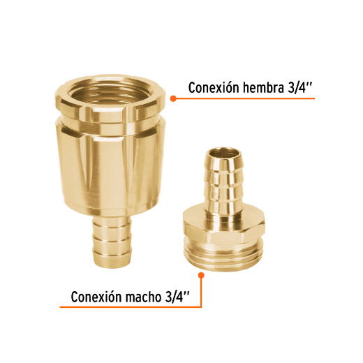 Juego de conectores robustos de aluminio 1/2',macho/hembra