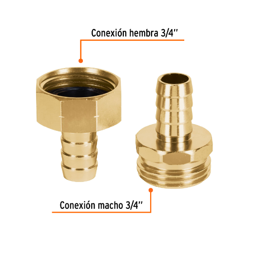 Juego de conectores de aluminio 1/2', macho y hembra