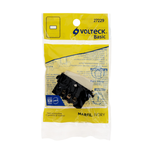 Interruptor de 3 vías, marfil, línea Volteck Basic