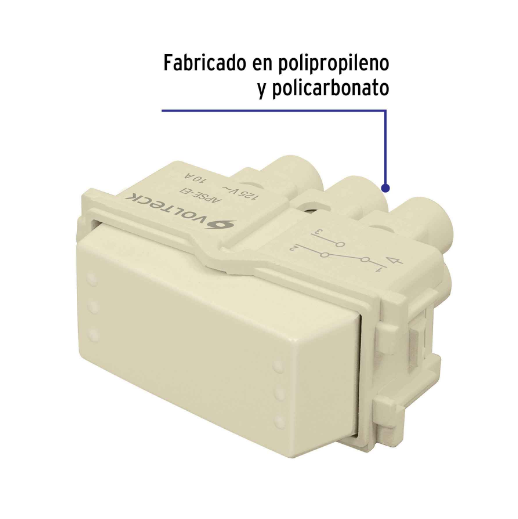 Interruptor de 3 vías, línea Italiana, color marfil