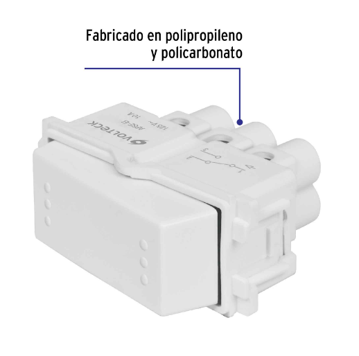Interruptor de 3 vías, línea Italiana, color blanco