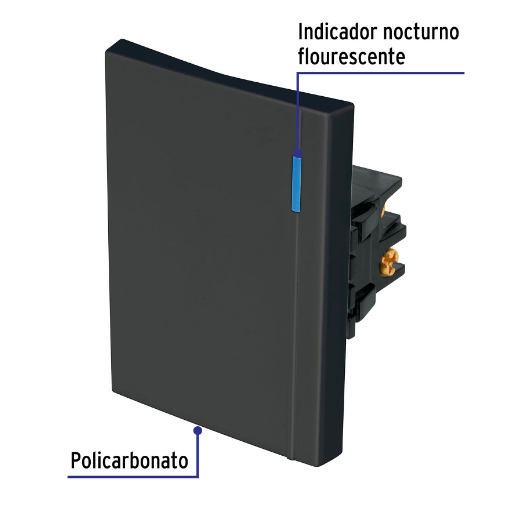 Interruptor de 3 vías, 3 módulos, línea Española, negro