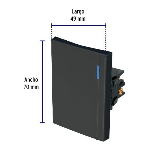 Interruptor de 3 vías, 3 módulos, línea Española, negro