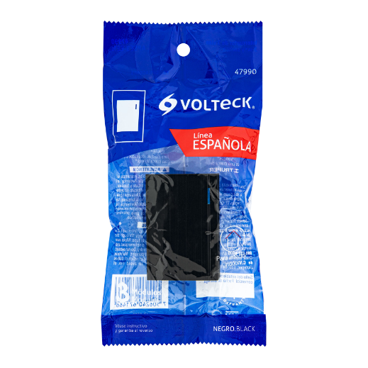 Interruptor de 3 vías, 3 módulos, línea Española, negro