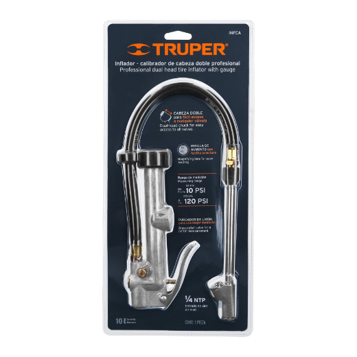 Inflador doble con calibrador de metal