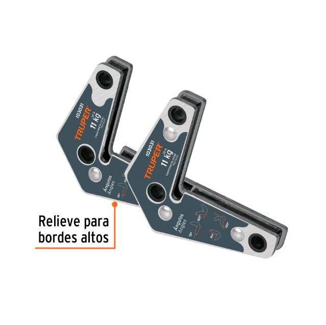 2 Escuadras magnéticas esquineras 3', capacidad 11 kg, Trupe