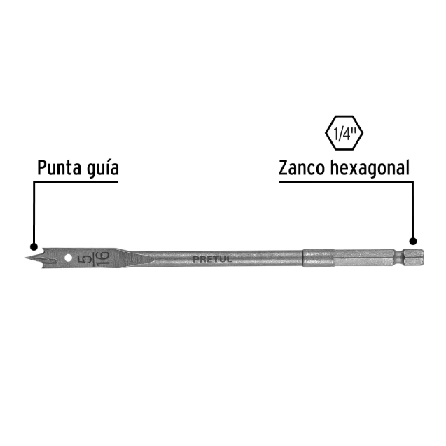 Broca plana de manita, 5/16' ,Pretul