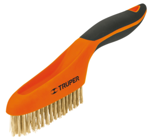 CEPILLO DE ALAMBRE. 10'. CERDAS DE LATON MANGO SOFT GRIP