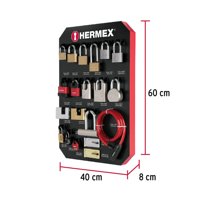 Exhibidor Hermex con candados