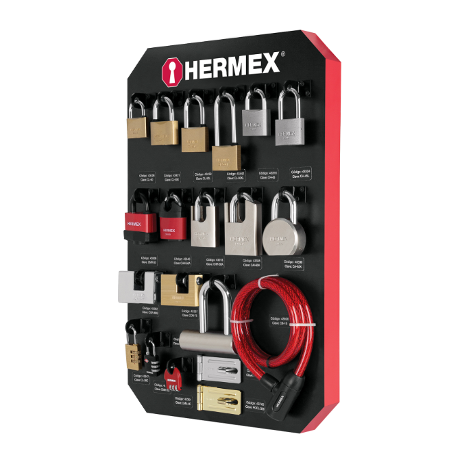 Exhibidor Hermex con candados