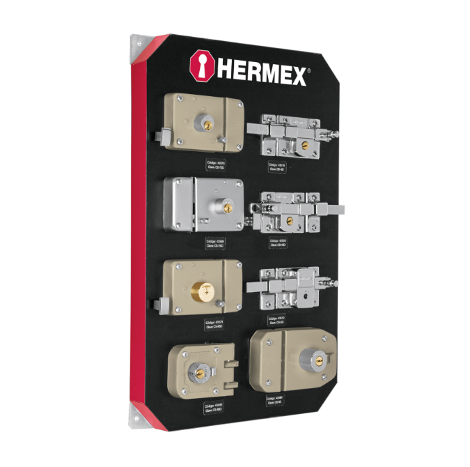 Exhibidor Hermex con sobreponer y barra